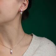 Set argint elegant fucsia Thia