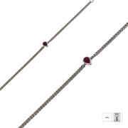 Bratara argint lacrima  fucsia Thia