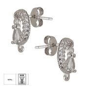 Cercei argint semiluna cu zirconii