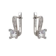 Cercei argint tortite cu zirconiu