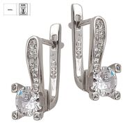 Cercei argint tortite cu zirconiu