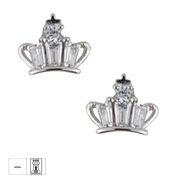 Cercei argint coroana cu zirconii