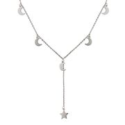 Lant argint lung cu semiluna si stea Finesse