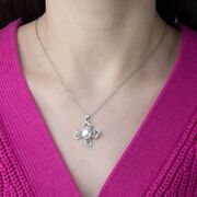 Lant argint cu pandantiv perla Flower