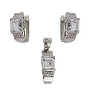 Set argint elegant zirconiu patrat Thia