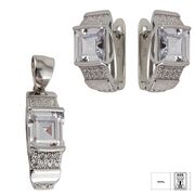 Set argint elegant zirconiu patrat Thia