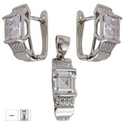 Set argint elegant zirconiu patrat Thia