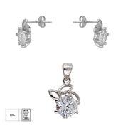 Set argint elegant floare Zaray