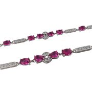 Bratara argint eleganta fucsia Thia