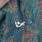 Brosa argint soparla cu perla Kira