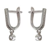 Cercei argint eleganti solitaire Thia