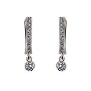 Cercei argint eleganti solitaire Thia