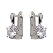 Cercei argint rotunzi cu zirconiu Thia