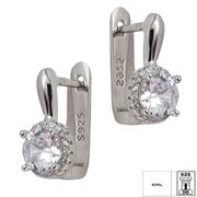 Cercei argint rotunzi cu zirconiu Thia