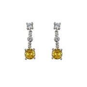 Cercei argint eleganti Thia galbeni