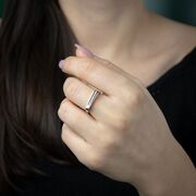 Inel argint model geometric Thia marimea 56