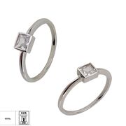 Inel argint solitaire patrat Thia marimea 51