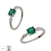 Inel argint zirconiu verde Thia marimea 53