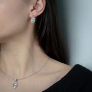 Set argint elegant lant si cercei Thia