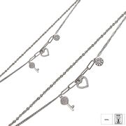 Bratara argint dubla pandantive Charms