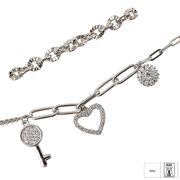 Bratara argint dubla pandantive Charms