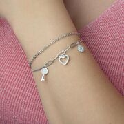 Bratara argint dubla pandantive Charms