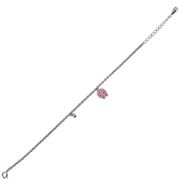 Bratara argint flturas email roz Fly