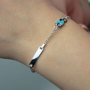 Bratara argint copii placuta cu motocicleta