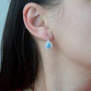 Cercei argint cu opal albastru Baina