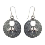Cercei argint rotunzi elefant Mauri