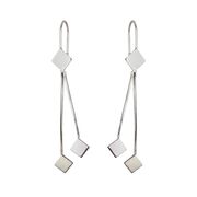 Cercei lungi argint Rombis