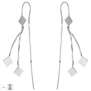 Cercei lungi argint Rombis