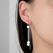 Cercei lungi argint Rombis