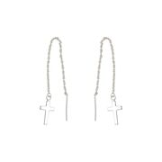 Cercei lungi argint cruce Rudi