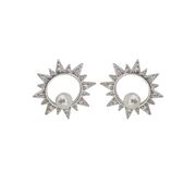 Cercei argint eleganti cu perle Sun