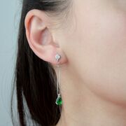 Cercei lungi argint lacrima verde Thia