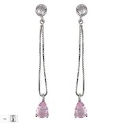 Cercei lungi argint lacrima roz Thia