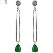 Cercei lungi argint lacrima verde Thia