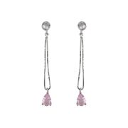 Cercei lungi argint lacrima roz Thia