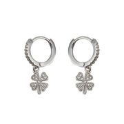 Cercei argint trifoi cu zirconiu Yonca