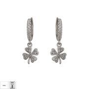 Cercei argint trifoi cu zirconiu Yonca