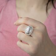 Inel argint masiv bombat marimea 58