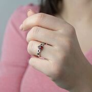 Inel argint inima rosie Infinity marimea 50