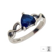 Inel argint inima albastra Infinty marimea 50