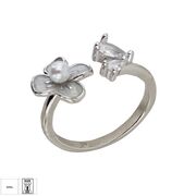 Inel argint floare reglabil Perlyna