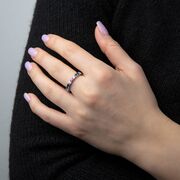 Inel argint tip verigheta multicolora Rainbow marimea 57