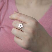 Inel argint contur stea Starry marimea 51