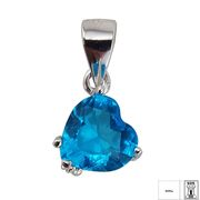 Pandantiv argint inima albastra Blue