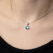 Pandantiv argint inima albastra Blue