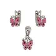 Set argint copii fluturasi cu email